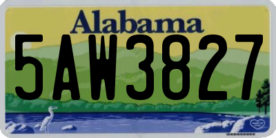 AL license plate 5AW3827