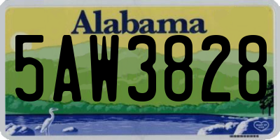 AL license plate 5AW3828