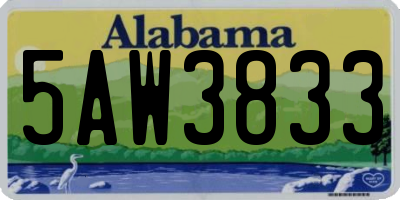 AL license plate 5AW3833