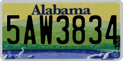 AL license plate 5AW3834