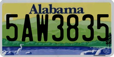 AL license plate 5AW3835