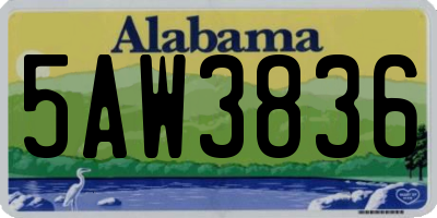 AL license plate 5AW3836