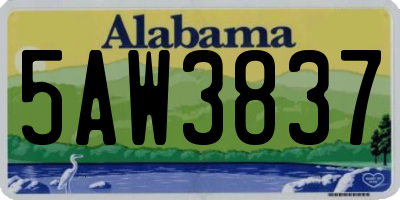 AL license plate 5AW3837