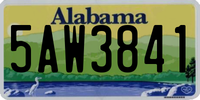 AL license plate 5AW3841