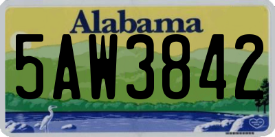 AL license plate 5AW3842