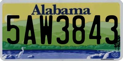 AL license plate 5AW3843