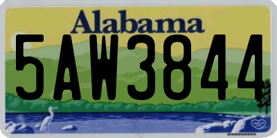 AL license plate 5AW3844
