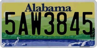 AL license plate 5AW3845
