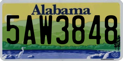 AL license plate 5AW3848