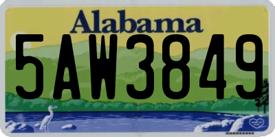 AL license plate 5AW3849