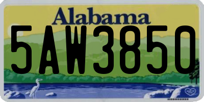 AL license plate 5AW3850