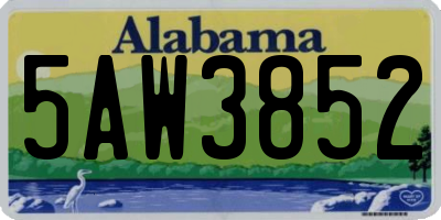 AL license plate 5AW3852