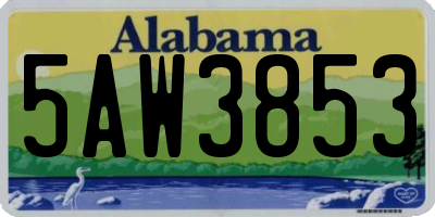 AL license plate 5AW3853