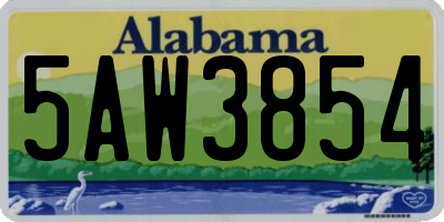 AL license plate 5AW3854