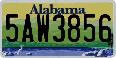 AL license plate 5AW3856