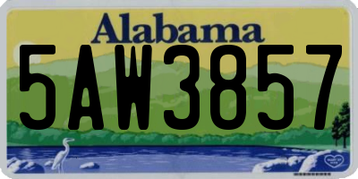 AL license plate 5AW3857