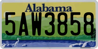 AL license plate 5AW3858