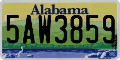 AL license plate 5AW3859