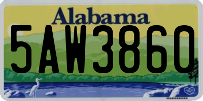AL license plate 5AW3860