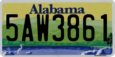 AL license plate 5AW3861
