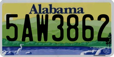 AL license plate 5AW3862