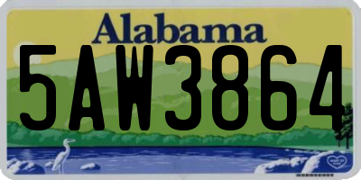 AL license plate 5AW3864