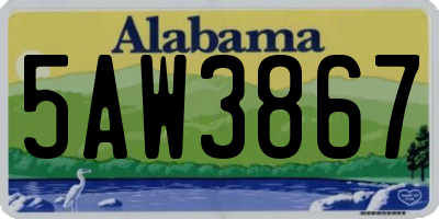 AL license plate 5AW3867