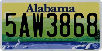 AL license plate 5AW3868