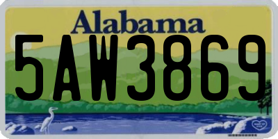 AL license plate 5AW3869