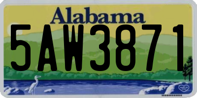 AL license plate 5AW3871