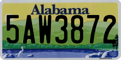 AL license plate 5AW3872