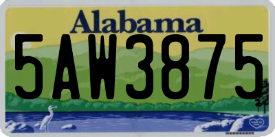 AL license plate 5AW3875