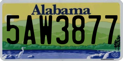 AL license plate 5AW3877