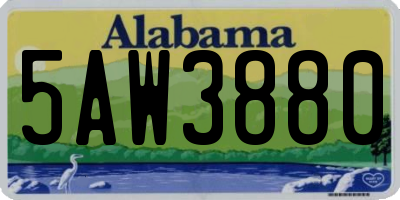 AL license plate 5AW3880