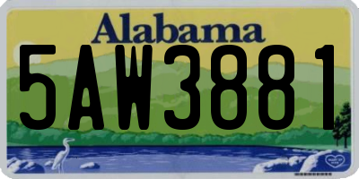 AL license plate 5AW3881