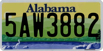 AL license plate 5AW3882
