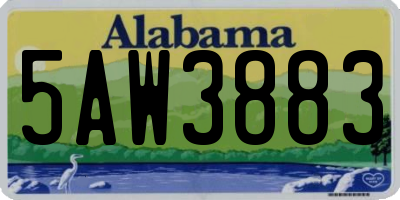 AL license plate 5AW3883