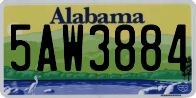 AL license plate 5AW3884