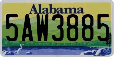 AL license plate 5AW3885
