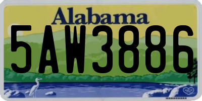 AL license plate 5AW3886