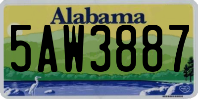AL license plate 5AW3887
