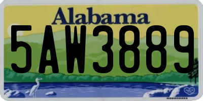 AL license plate 5AW3889