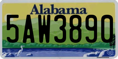 AL license plate 5AW3890