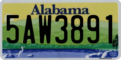AL license plate 5AW3891