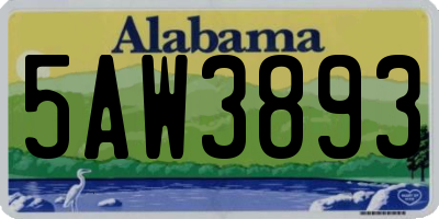 AL license plate 5AW3893