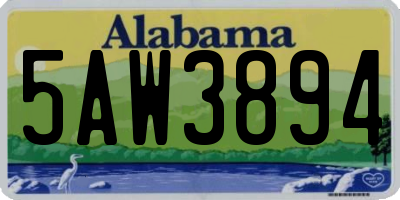 AL license plate 5AW3894