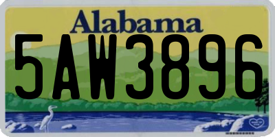 AL license plate 5AW3896