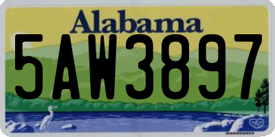 AL license plate 5AW3897