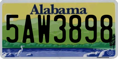 AL license plate 5AW3898