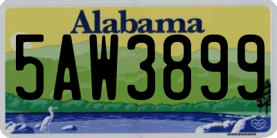 AL license plate 5AW3899